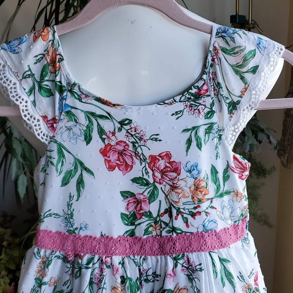 Laura Ashley Floral Tiered Cotton Dress With Lace Detail And Tulle Size …